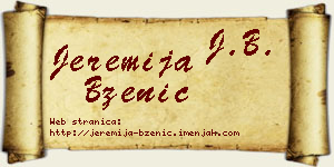 Jeremija Bzenić vizit kartica